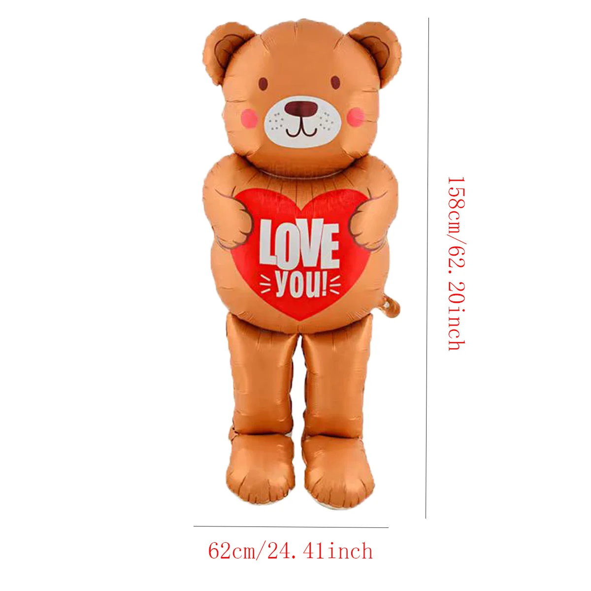 1pc Base Stand Happy Valentine\'s Day Heart to Heart Balloons Love Heart Bear Balloon wedding Valentine\'s Day Decorations