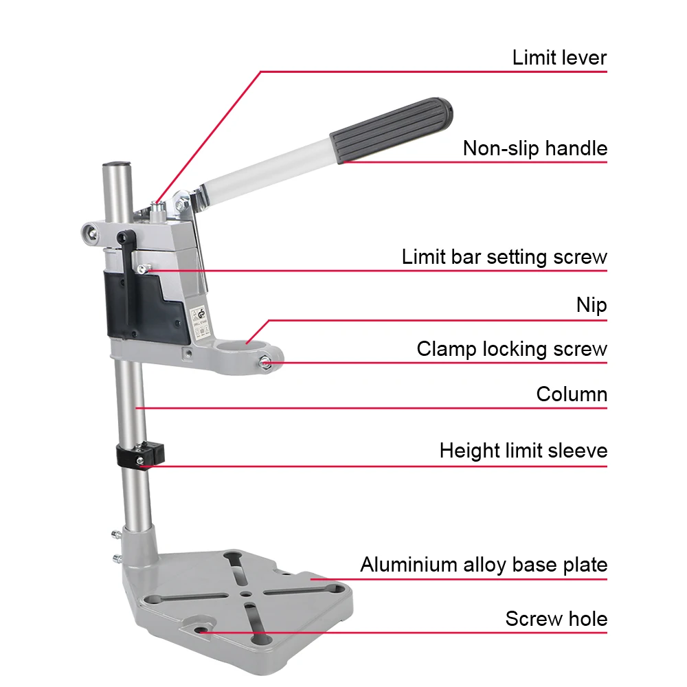 Imagem -03 - Broca Elétrica Bracket Base Frame Acessórios Power Grinder Ferramenta Rotativa de Carpintaria Bench Drill Stand 400 mm