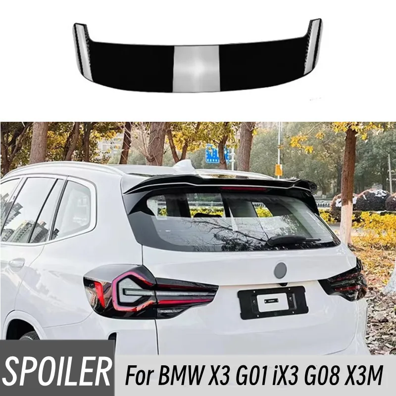 

For Bmw X3 iX3 X3M G01 G08 F97 2018-2024 ABS Plastic Black Carbon Car Rear Trunk Lid Spoiler Wings Exterior Accessories