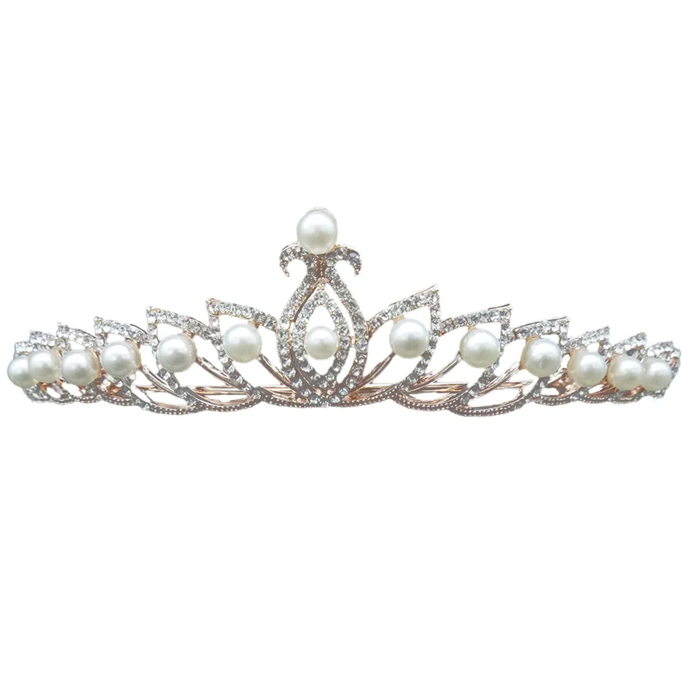 

Pearl Wedding Crown Rhinestone Bridal Hair Accessory Elegant Jeweled Headband Bridal Crown for Bride Wedding Party Birthday Prom