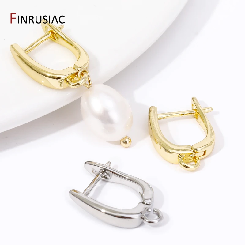 18K Gold Plated Brass Smooth Earwire Fasteners Earring Hooks Clasps,Earring Fixtures,DIY Women Shvenzy Earrings Making Supplies