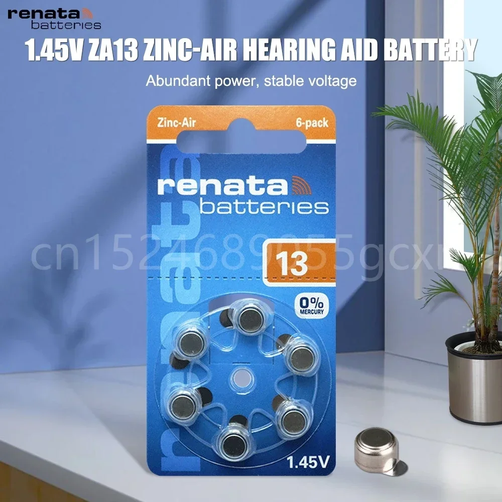 Renata Hearing Aid Batteries 145V A13 13A e13 ZA13 13 PR48 New production date and original Battery