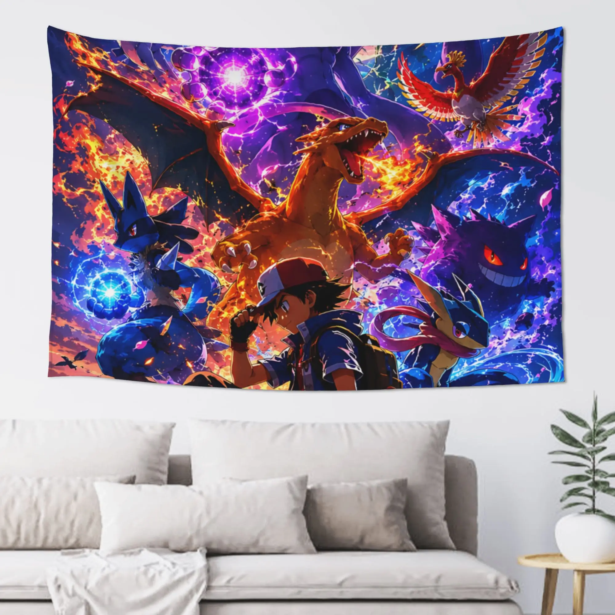 Cutecore Pokemon Legend Creature Sunset Collage Tapestry Bedroom Decoration  Wall Hanging Blanket Tapestry Cool Stuff For Room
