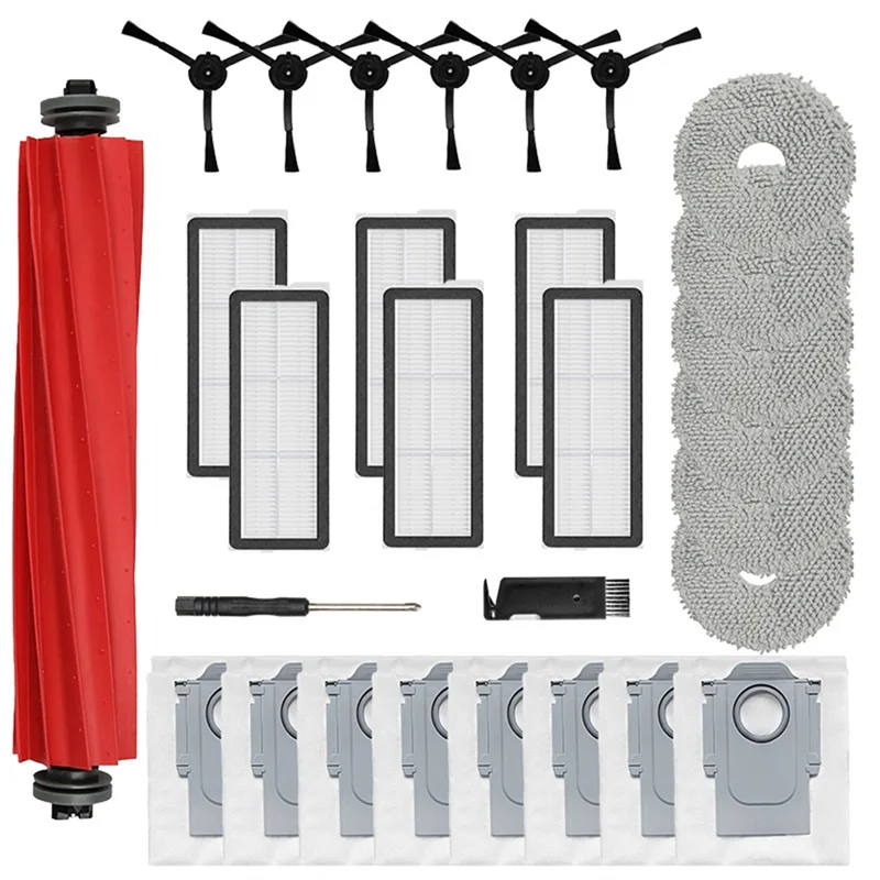

A84G-For Roborock Qrevo Pro/Qrevo Maxv/Qrevo S Robot Vacuum Cleaner Main Side Brush Mop Cloth HEPA Filters Dust Bags Parts