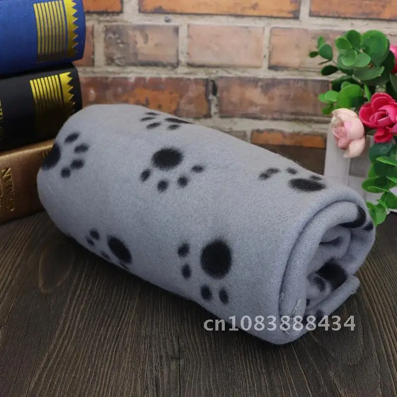 

Paw Print Dog Blanket Soft Warm Dog Cat Bed Mat Puppy Dogs Sleeping Blankets Bath Towel For Small Medium Large Dogs Cats Pug