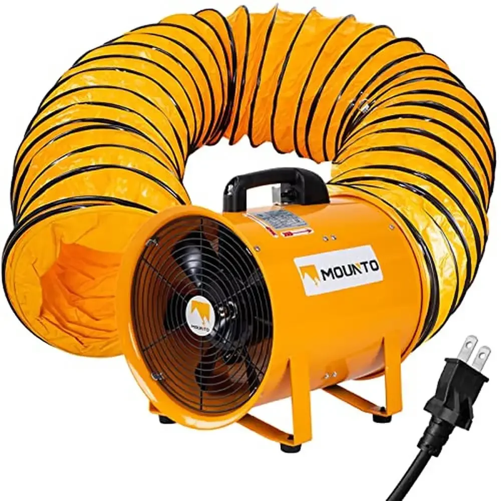 Portable High-Performance 12-Inch Axial Fan with 25-Foot Hose Ventilation and Exhaust 2900 CFM