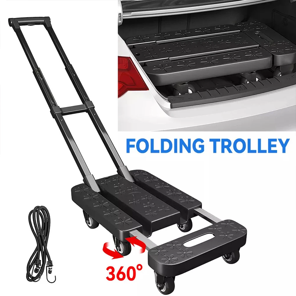 Hand Carts Trolleys Retractable Small Foldable Flatbed Transport Cart Portable Hand Cargo Cart Material Handling Tools