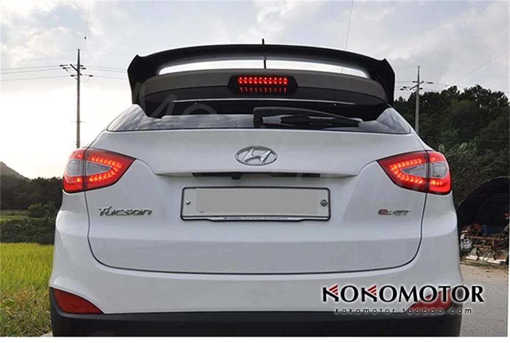 For Hyundai IX35 2010 - 2017 Hatchback Spoiler ABS Carbon Fiber Color Car Tail Wing Decoration Rear Roof Lip Spoiler