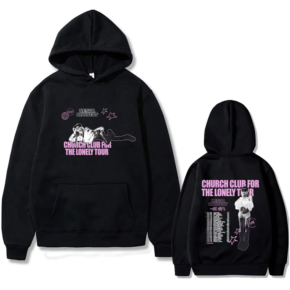 

Nessa Barrett Church Club for The Lonely Tour Hoodie Male Fashion Pop Punk Hoodies Men Women Casual Fleece Cotton Sweatshirt