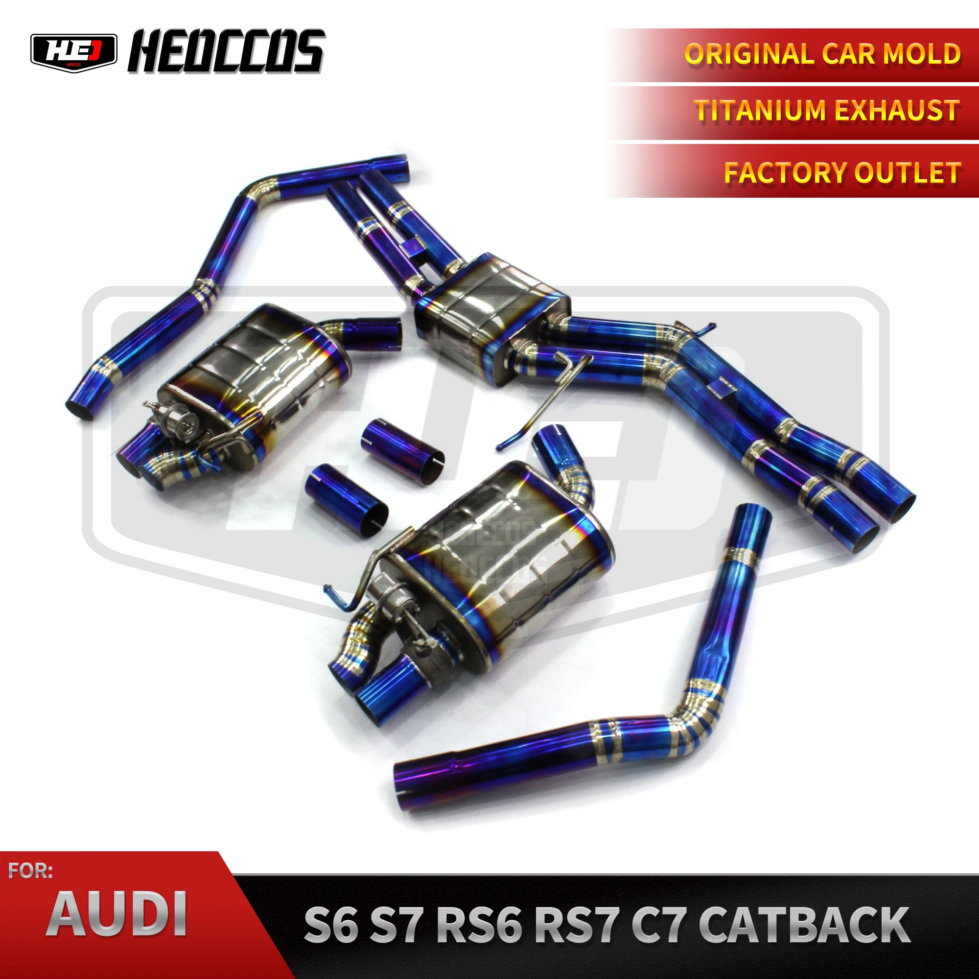 

HEO Catback Exhaust For Audi S6/S7/RS6/RS7/C7 C8 4.0T 2019-2023 Titanium Alloy Exhaust System High Performance Exhaust Pipe Muff