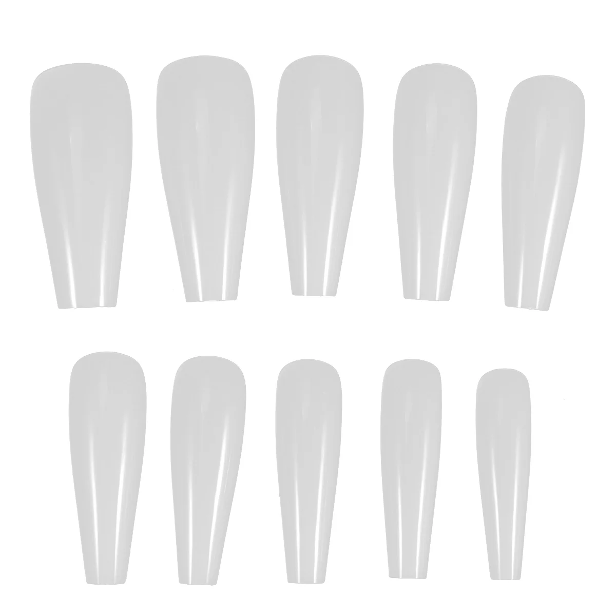 

500pcs Artificial Ballet Nails Tips Long Fake Nail Full Cover Fingernails Manicure Tools (Natural Color)