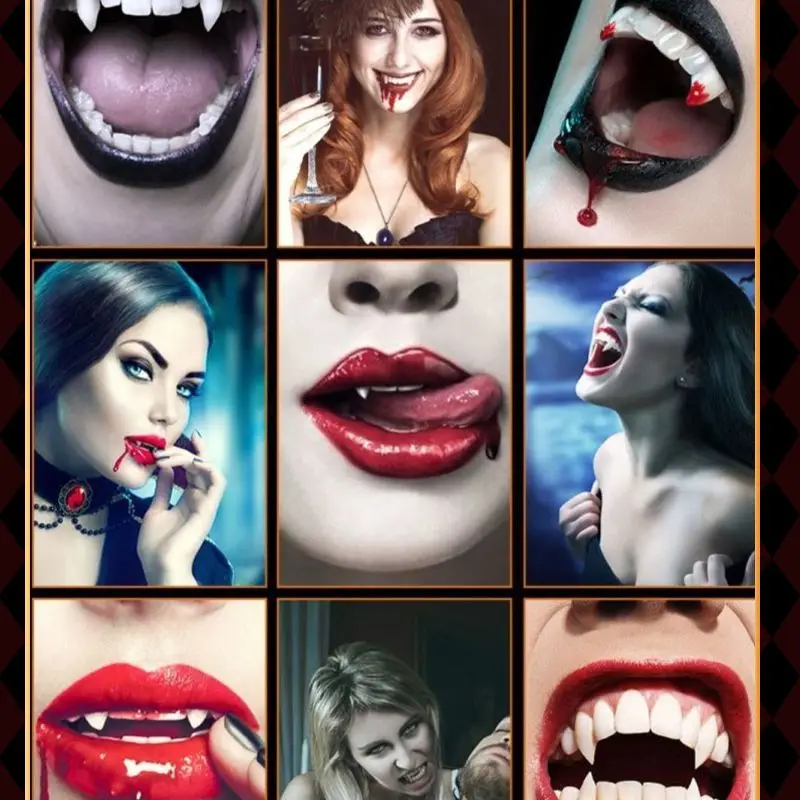 Vampire Teeth  Zombie Fangs Halloween Cosplay Costum Decoration Dentures Carnival Accessory Custum Moulded Sexy Dracula Fangs