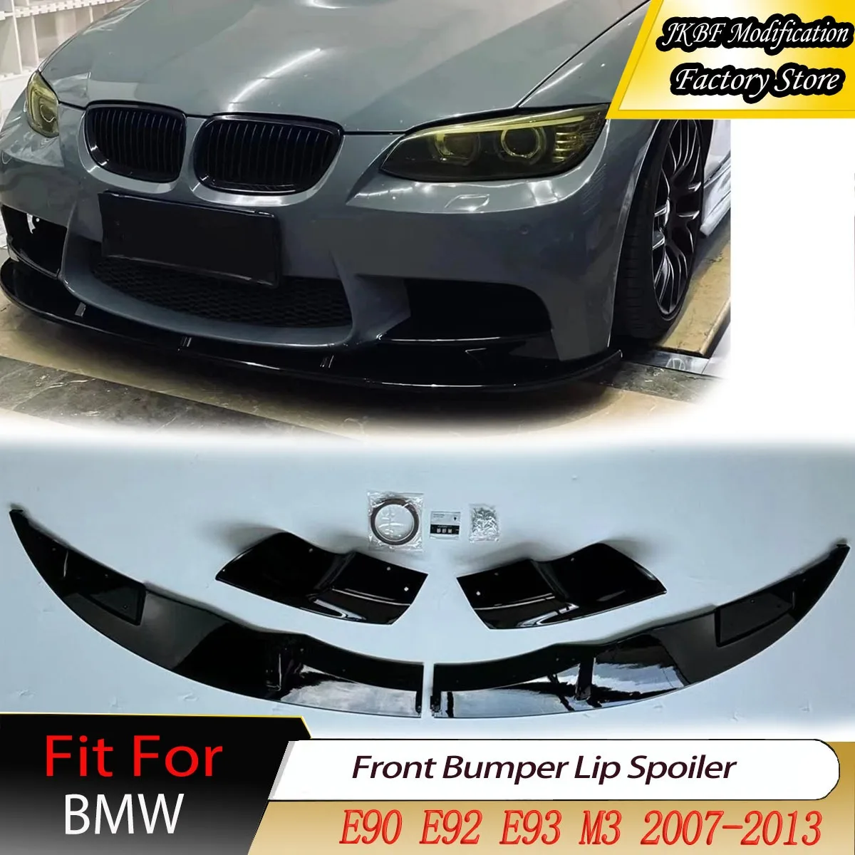 

For BMW E90 E92 E93 M3 2007-2013 Refit Car Front Bumper Lip Spoiler Chin Splitter Diffuser Blade Shovel Aprons Body Kit Guard