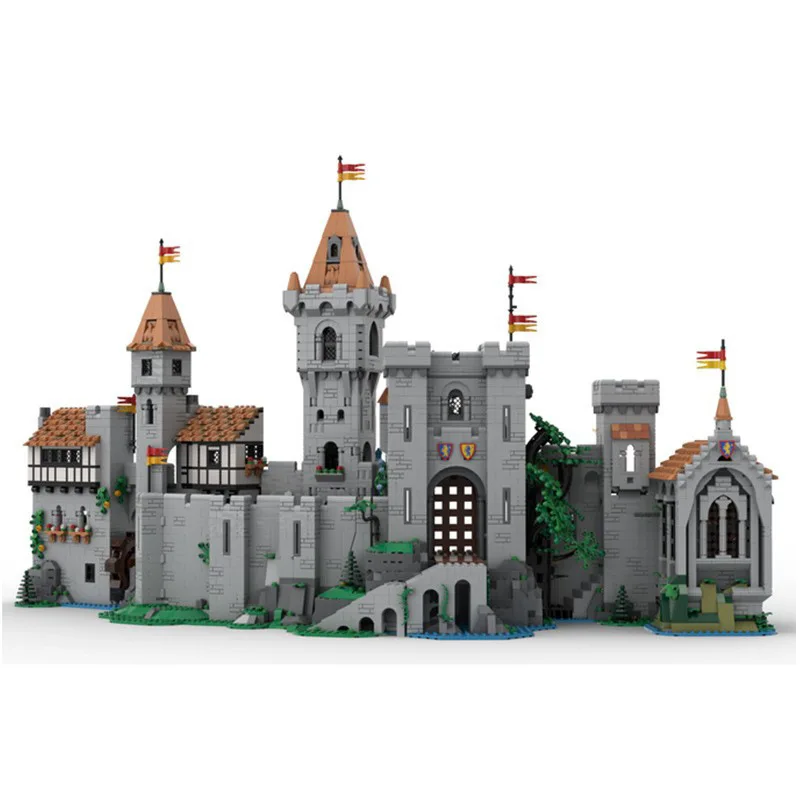 Medieval Lion Knight Tower MOC Blocks, Ancient Castle Watchtower, DIY Bricks for Collection, Home Decor & Holiday Gift