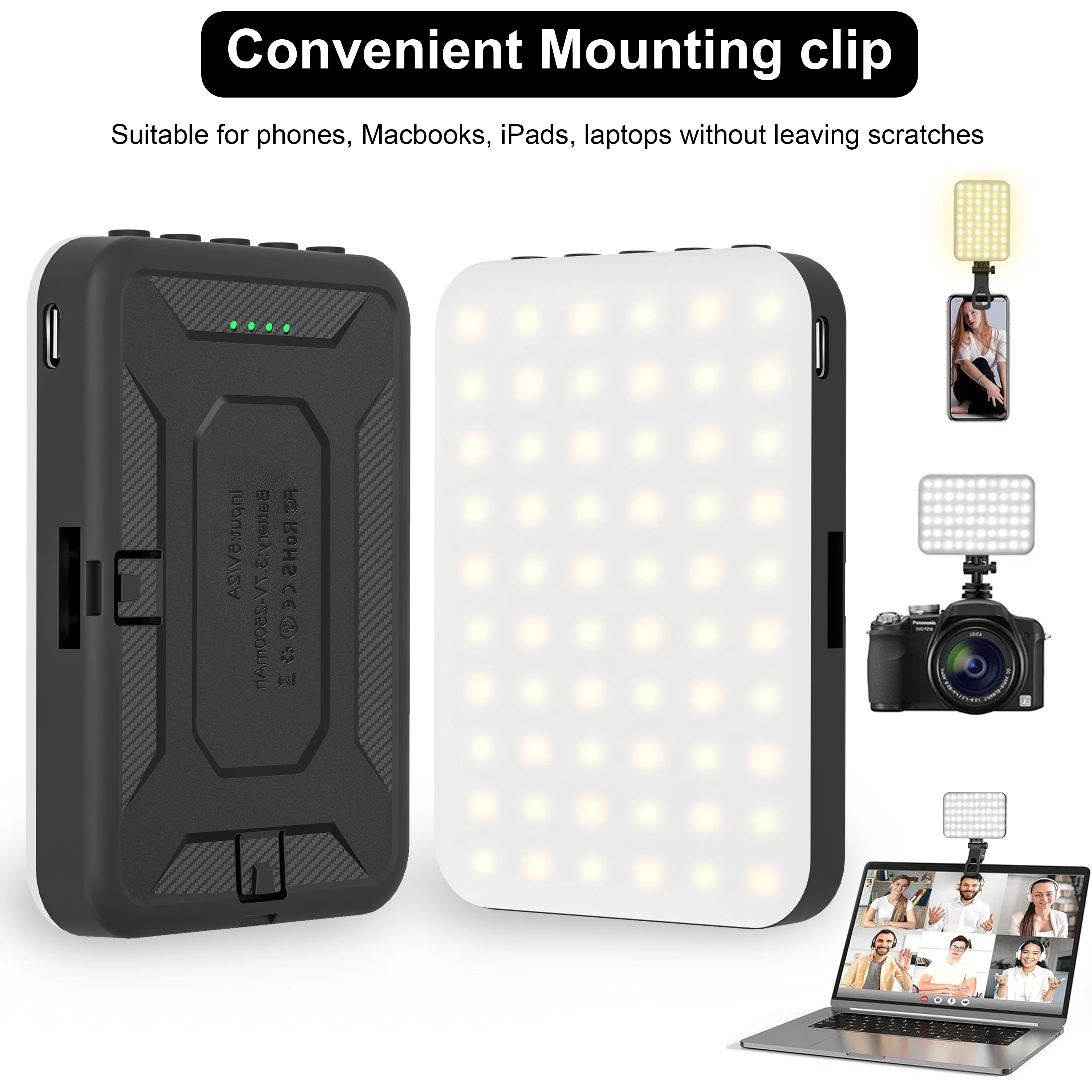 

New Selfie Light, 60 LED Phone Light Fill Light 7 Modes Output Video Lamp Kit Dimmable 2500K-6500K Bi-Color Panel Light