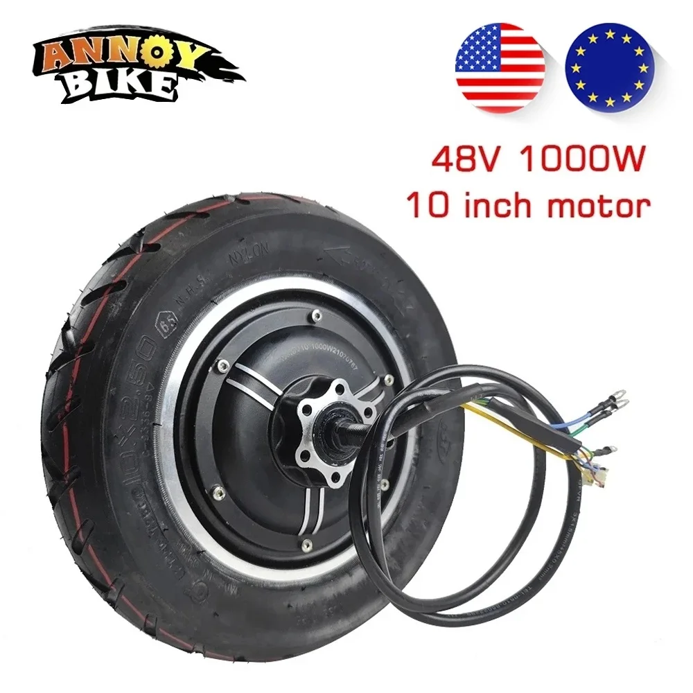 10 inch 48V1000W Scooter Wheel Hub Motor Kit 60km/h 38H Electric Bike with Front Wheel Controller and LCD Display LY Motor