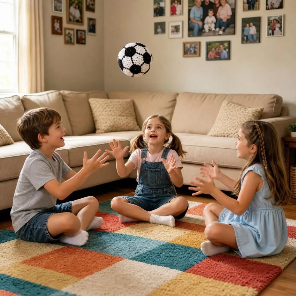 Interactive Funny Crochet Juggling Balls Soft Handmade Handmade Soccer Bags Durable Soccer Shape Sandbag Garden Yard Game