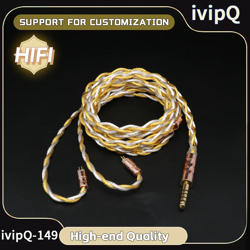 ivipQ 4 Core LIZT سلك التدريع HiFi IEM سماعة داخل الأذن كابل مراقبة 3.5/2.5/4.4 مللي متر ل IE900 MMCX/2PIN 0.78/QDC ل قيراط MK4