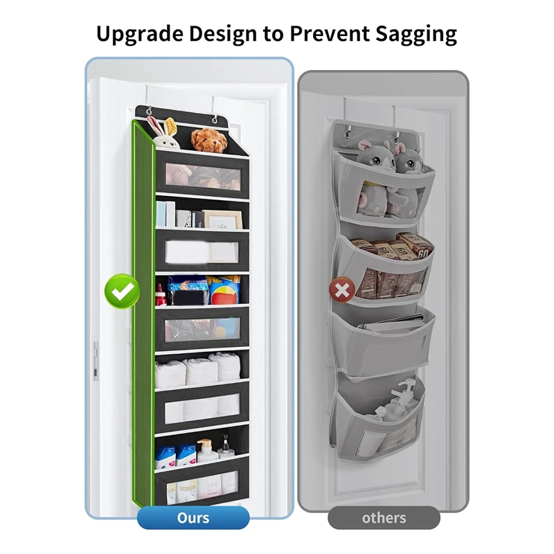 Over The Door Organizer Storage,5 Shelf Hanging Door Organizer With 5 Capacity Pockets, Door Organizer