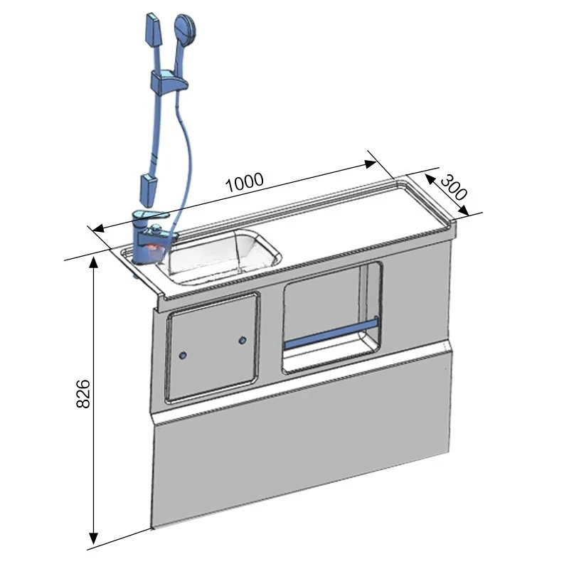 RV wash basin bathroom cabinet toilet washbasin single basin RV toilet modification
