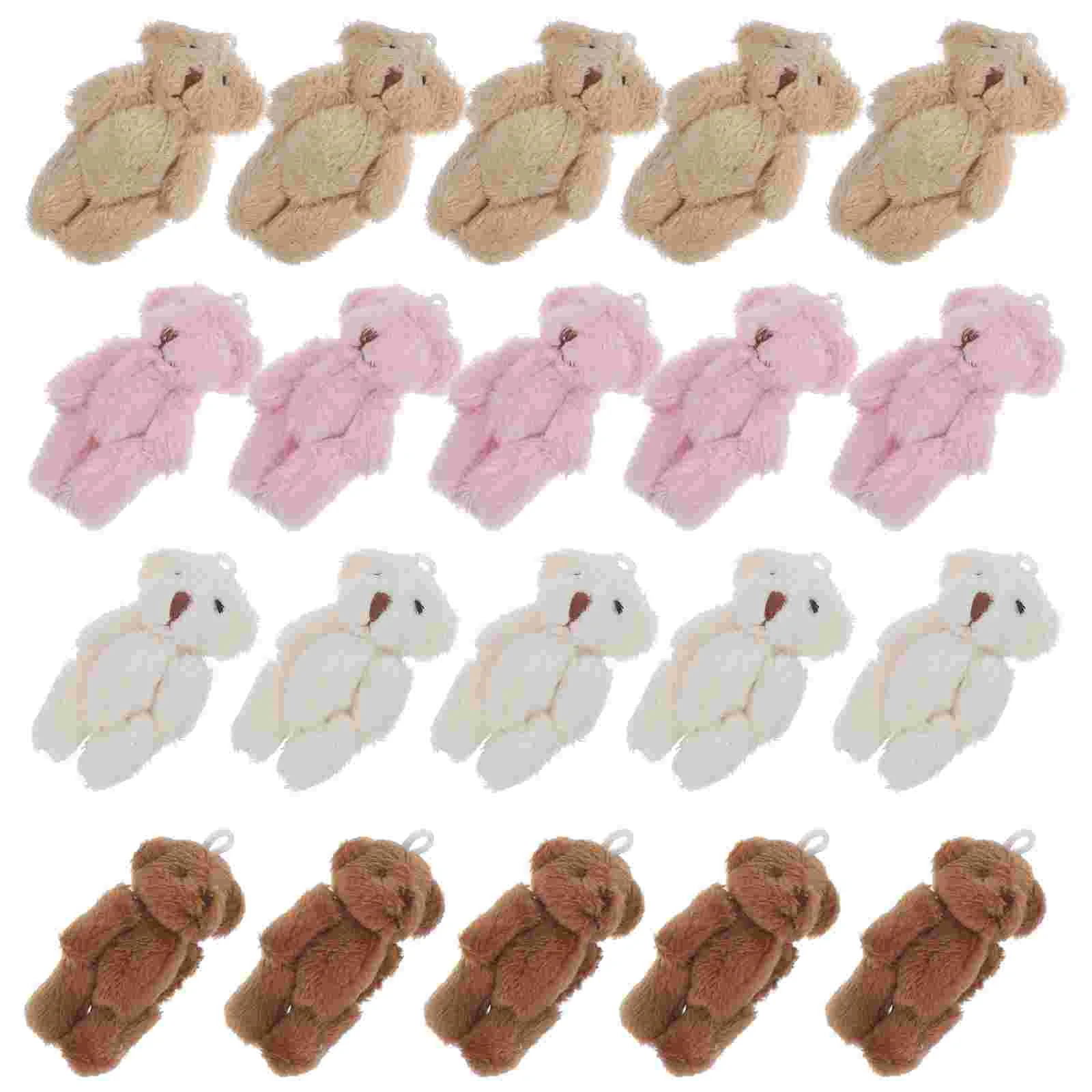 20 Pcs to Mini Bear Tiny Stuffed Animal Wallet Bears for Baby Shower Bag Charms Crafts