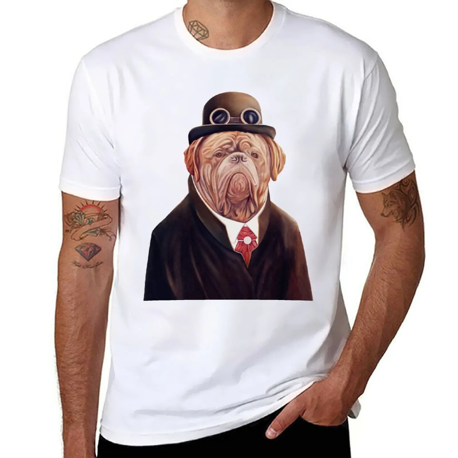 Dogue De Bordeaux T-Shirt korean fashion boys animal print tops anime mens graphic t-shirts anime