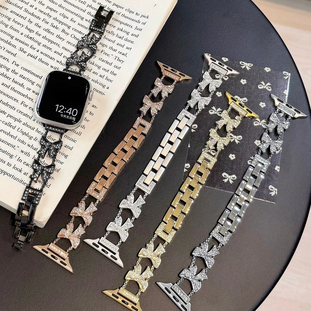 

Luxury Bow Metal Womenfor Apple Watch Band Series 8/7/6/10 40mm 41mm 38mm 42mm 44mm 45mm 46mm Strap