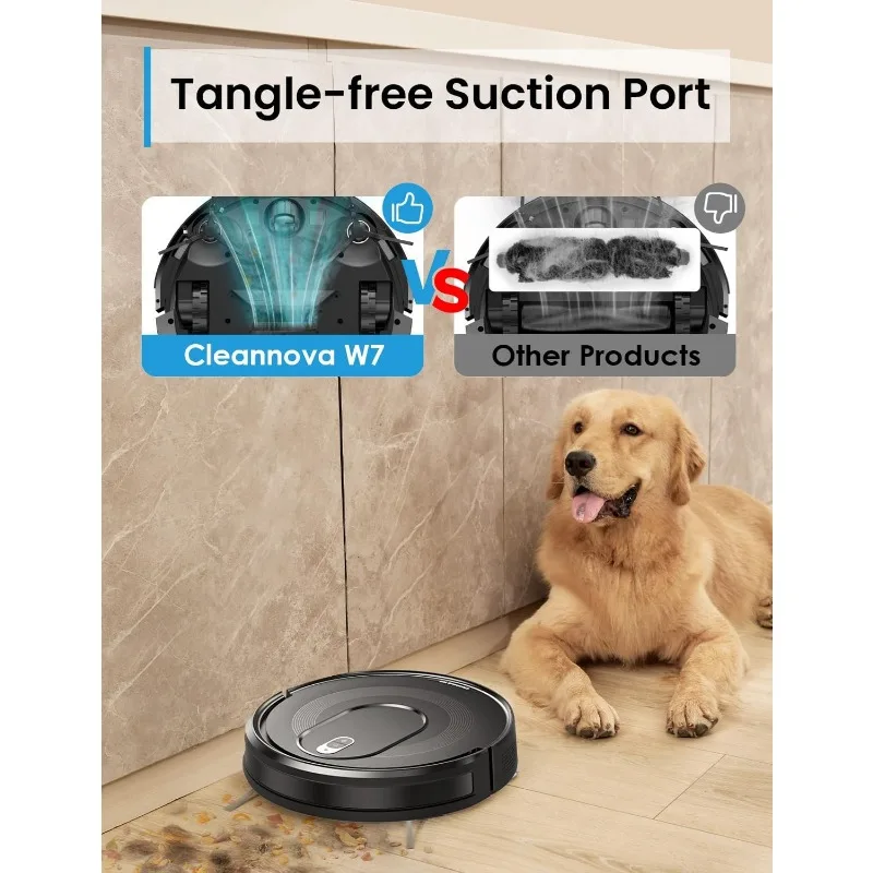 Комбинированный робот-пылесос и швабра W7, всасывающий порт для шерсти домашних животных, робот-пылесос 2 в 1 для мытья полов