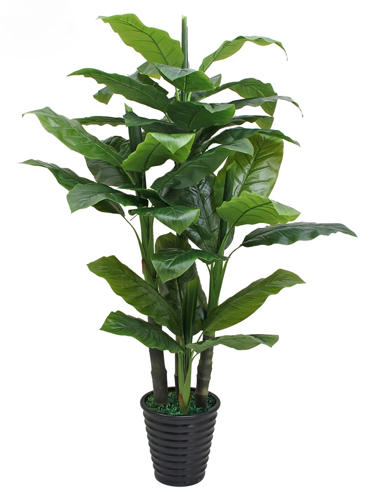 

Simulation Plant Bonsai Decoration Living Room Fake Flower Green Plant Alocasia Macrorrhiza Decoration Pachira Macrocarpa