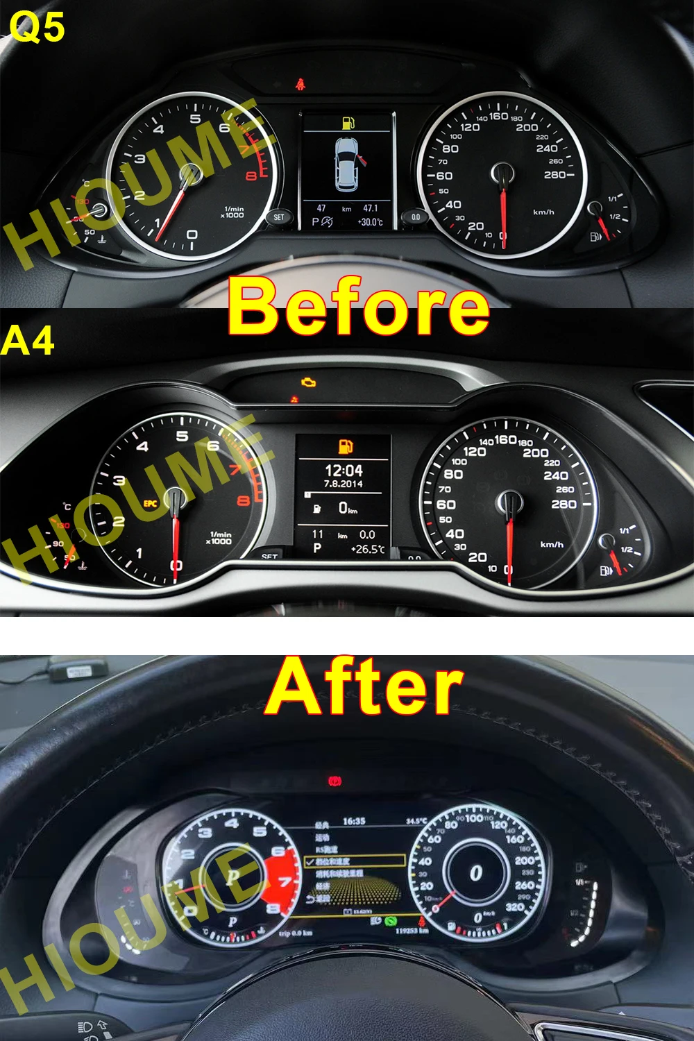 10.25 inch Digital Dashboard Panel Virtual Instrument Cluster CockPit A4 A4L A5 Q5 SQ5 RS4 S4 RS5 S5 LCD Speedometer