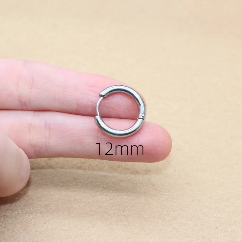 3627 Stainless Steel Hoop Earrings Jewelry Gift Line Classical 2.5mm 8/10/12/14 No Fade Allergy Free