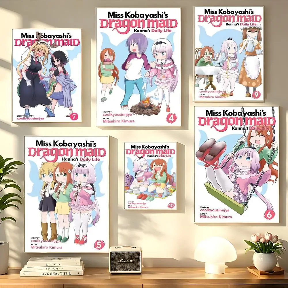 Miss Kobayashi's Dragon Maid Painting Calligraphy Wall Art HD Canvas Oil Painting Posters Prints Home Bedroom  Decor Gift