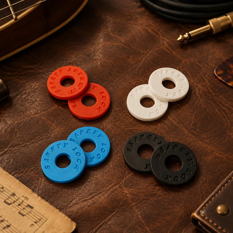 5PCS Parts Set Guitar Strap Lock Button Pin with Blocks Straplocks Button Anti Slip Silicone Washers Musical Instrument Prop ZYF