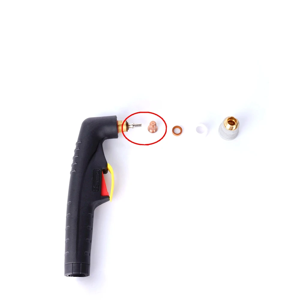 50 set IPT-60 PT60 PT40 IPT-40 Punte per elettrodi e ugelli (0,9 mm 1,0 mm 1,1 mm) Consumabili per torcia per taglio al plasma