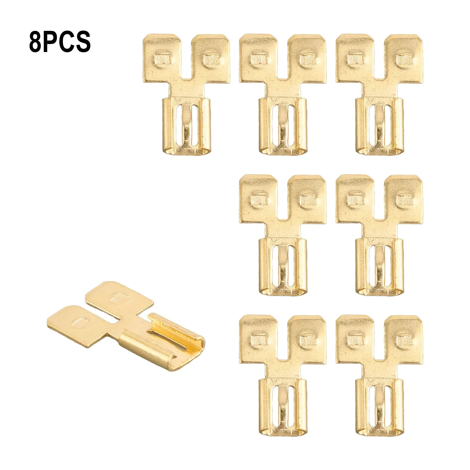 8/30pcs Double Back Spade Connector Quick Disconnect Electrical Two-Way Wire Terminal Adapter Non-Insulated Male Single - Image 2