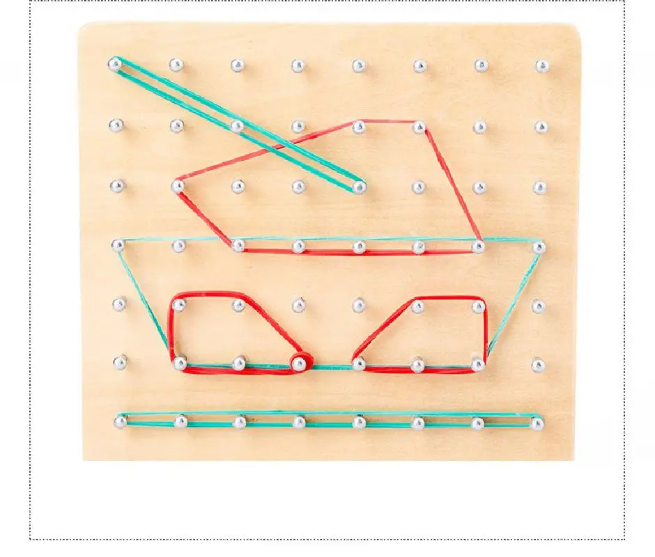 Tavola per unghie in ferro con grafica in legno Montessori con forme di carte e colori giocattoli educativi per bambini in età prescolare per l'apprendimento precoce