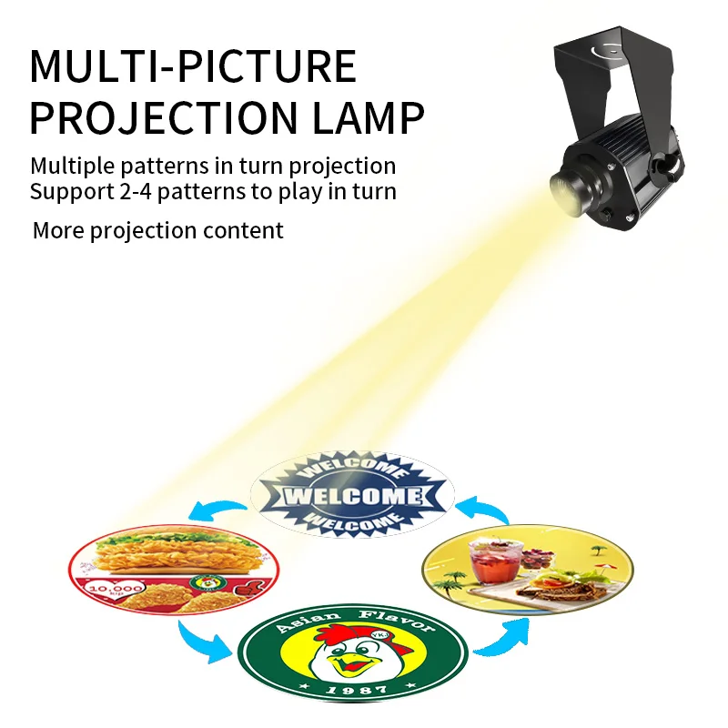 工場 100 ワット 4 レンズスイッチングカスタムスライドロゴプロジェクターライト屋外防水 Led 広告ライト