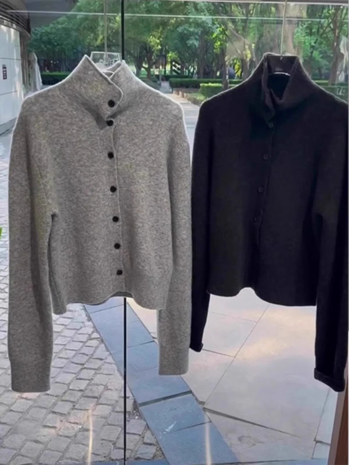 Ele ey Damenpullover mit hohem Kragen und einem Knopf, Jaet, einfache Sli-Frühlingsoberbekleidung für kleine Figuren, Anti-Aging