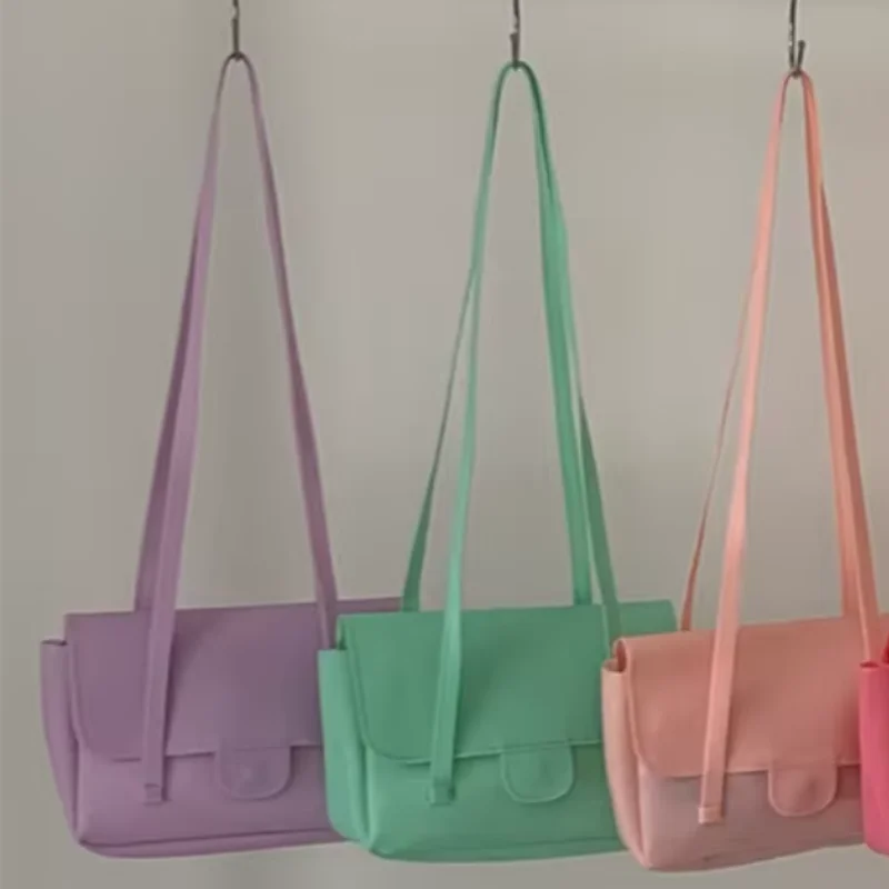 

Korean Solid Color Fresh Shoulder Bag Macaron Color Series Fashion Simple Crossbody Bag Summer New Women's Commuting Jelly Bag