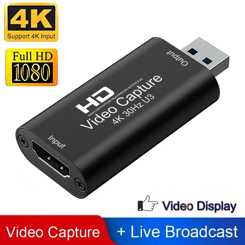 Video Capture Card USB 3.0 2.0 1080P 4K HDMI-compatible Video Grabber Record Box For Macbook PS4 PC Game DVD Camera Recording