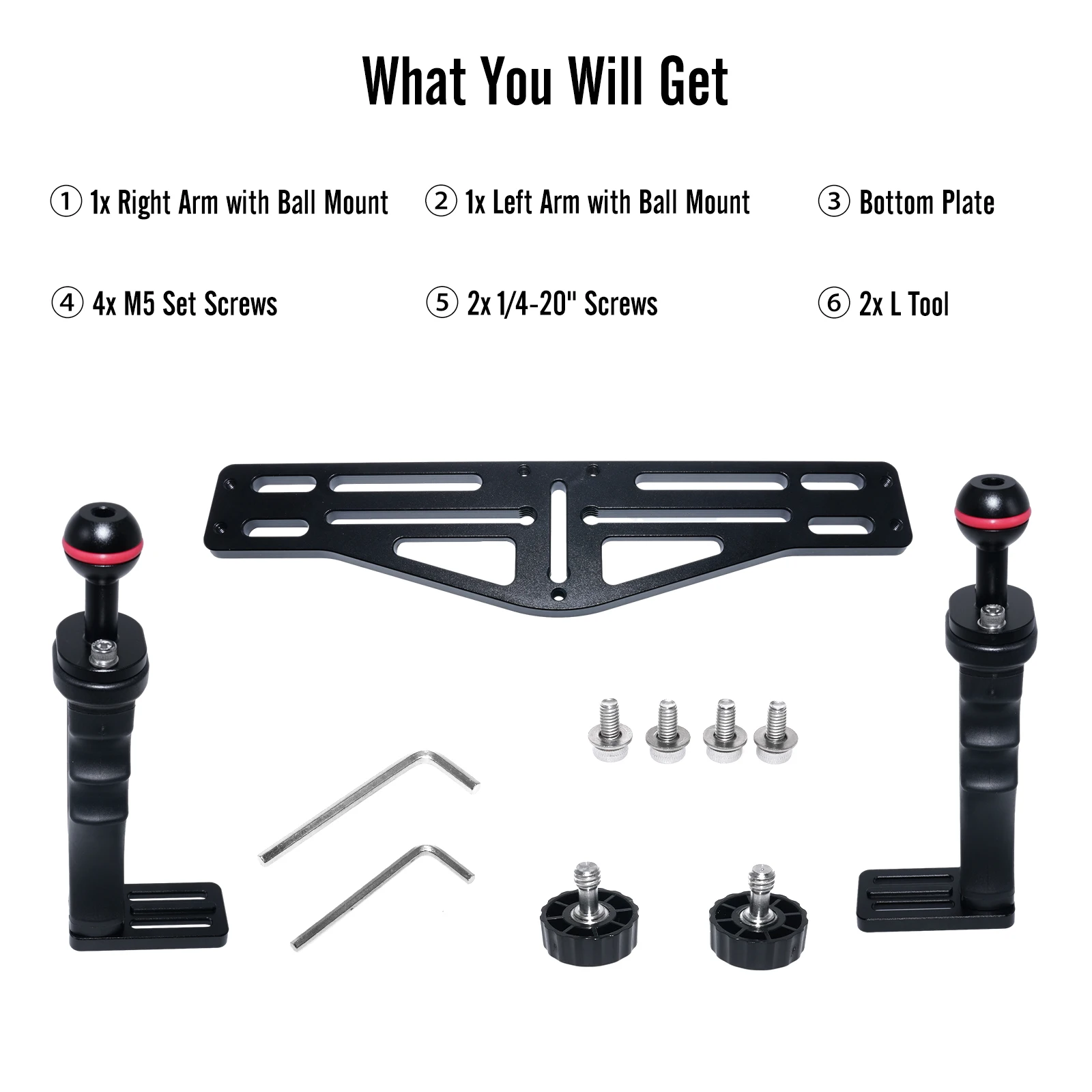 Nitescuba-underwater camera tray NS10, extendable handle grips for GoPro pt059, RX100 UW, universal soft handle