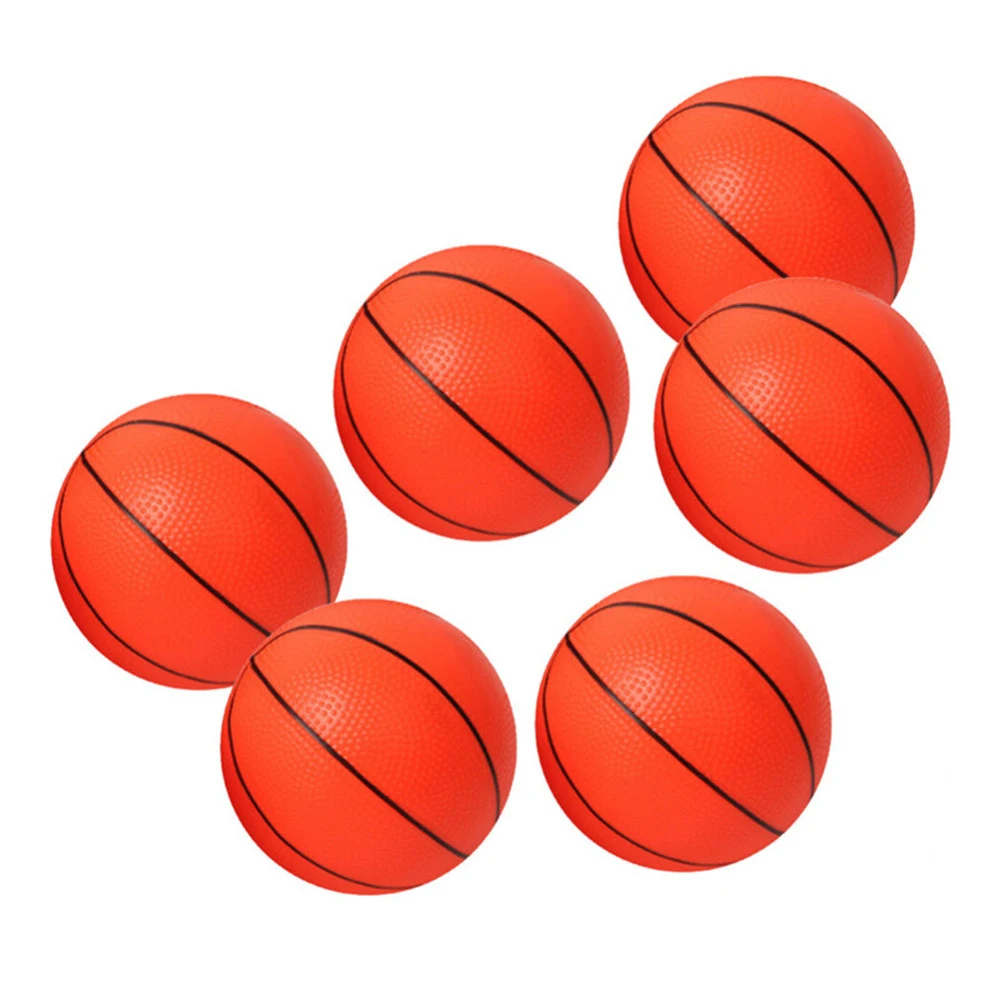 6pcs 12cm Basketball With Pump Small Mini Children Inflatable Basketballs Convenient Fun Indoor Sports Parent-child Games Toys