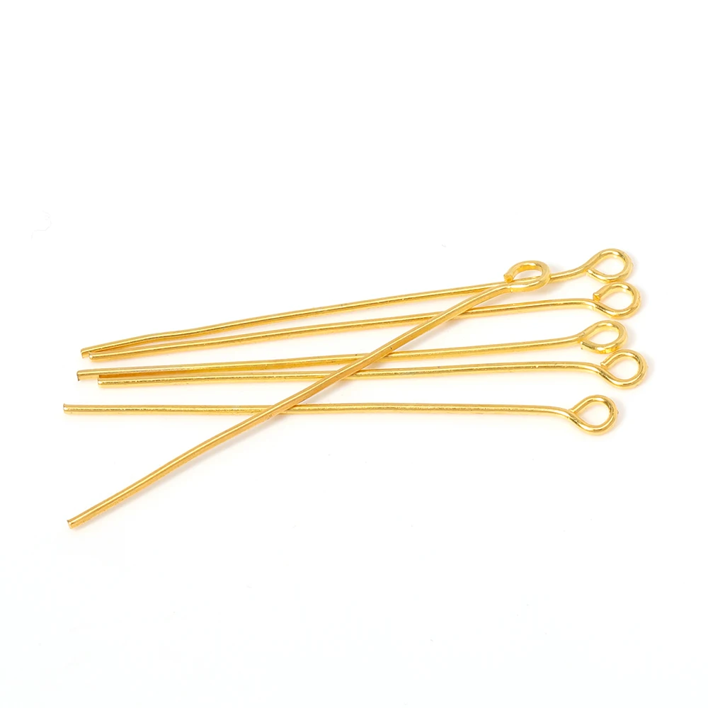 200pcs 18-40mm Metal Eye Head Pins Gold Bronze 5 Colors Eye Pins Connectors For Jewelry Making Findings Diy Earring Accessories