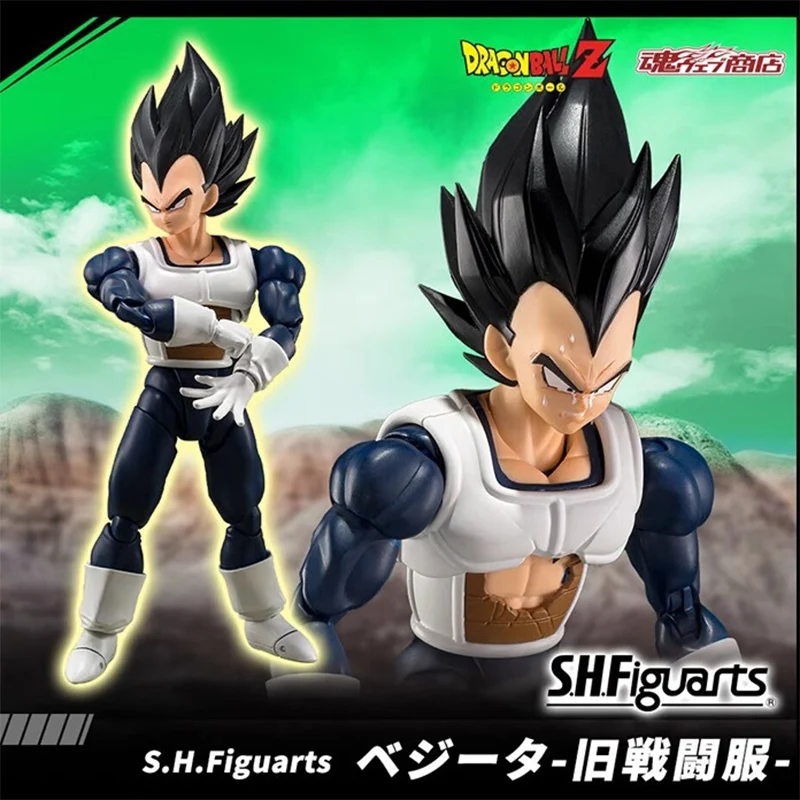 

100% Original Bandai Shf Sh Figuarts Dragon Ball Vegeta Older Style Battle Clothes Action Figures Anime Model Toys Collection