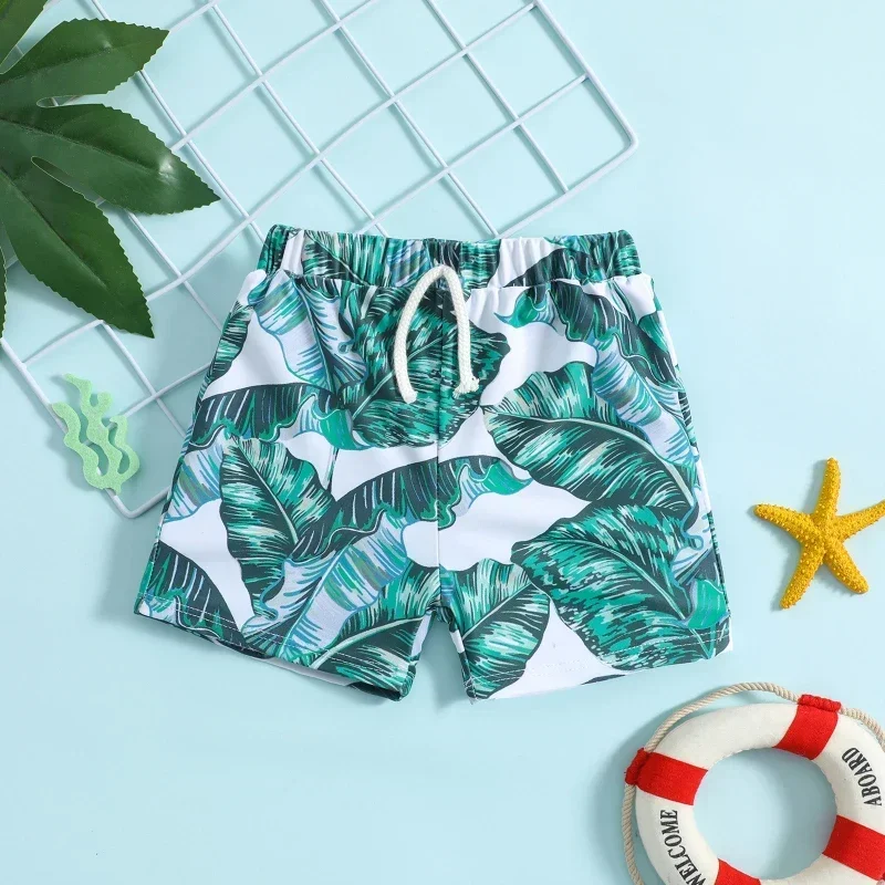 

2024 New Boys Summer Swim Trunks Children Breathable Quick-drying Outdoor Elasticity Beach Print Swimming Trunks Kids Swimwear