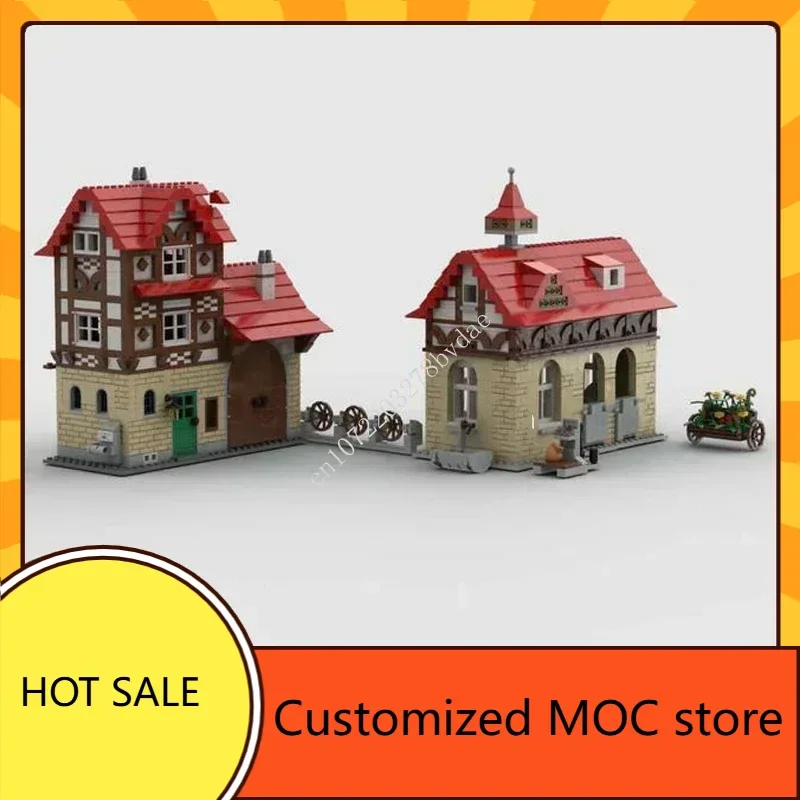 900PCS Stable Horse Stable MOC streetview Puzzles Architecture Creative Holiday  Birthday Toy Christmas Gift for Kids Age