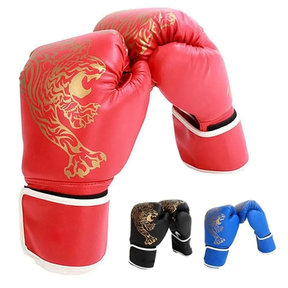Fighting Gloves Muay Thai Kickboxing Gloves PU Leather Red/Blue Sparring Gloves Unisex Breathable Boxing Gloves Home Sport - view 2