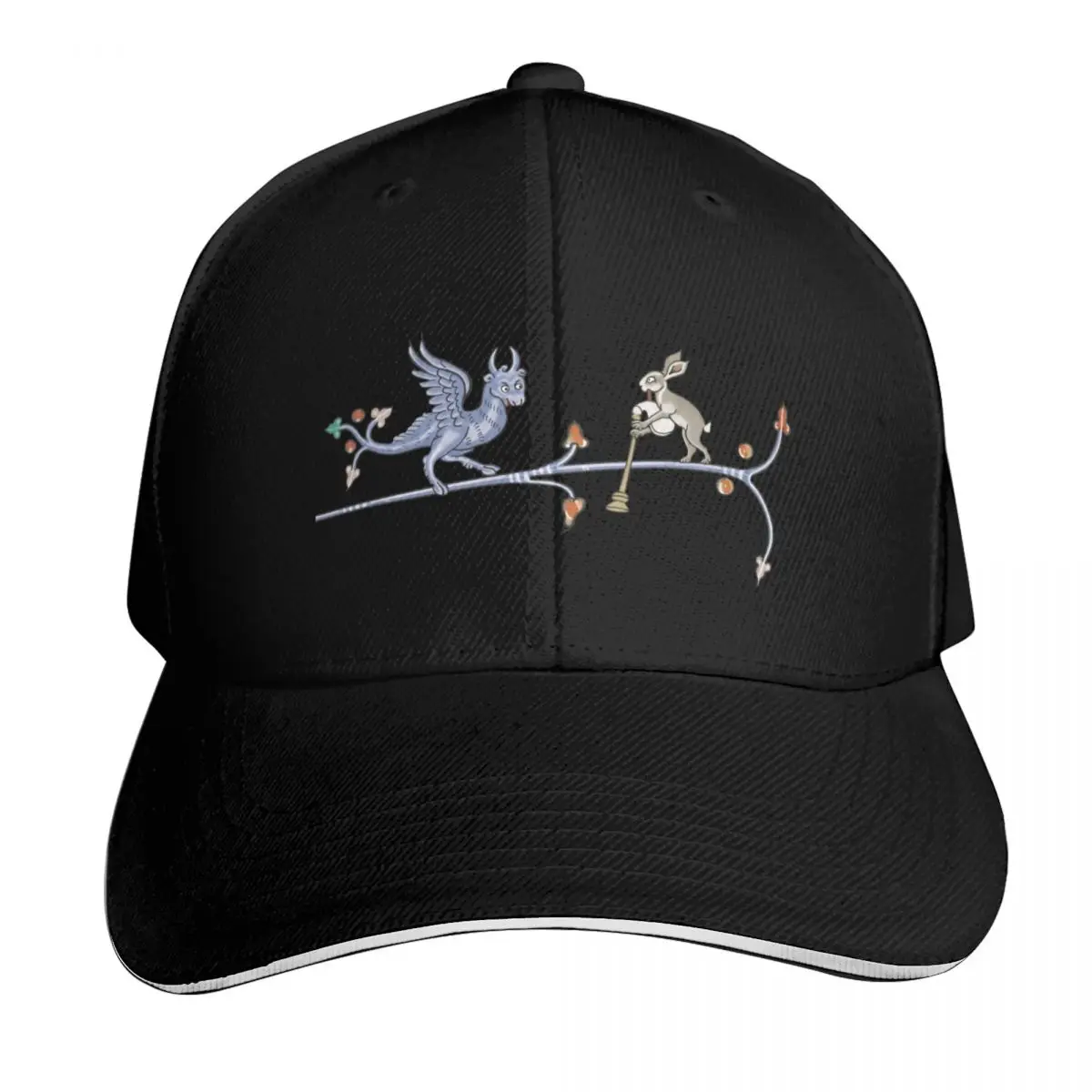 Medieval Bunny Bagpipe player; the Blue Dragon Baseball Cap Men Women Casual Summer Sport Sun Cap
