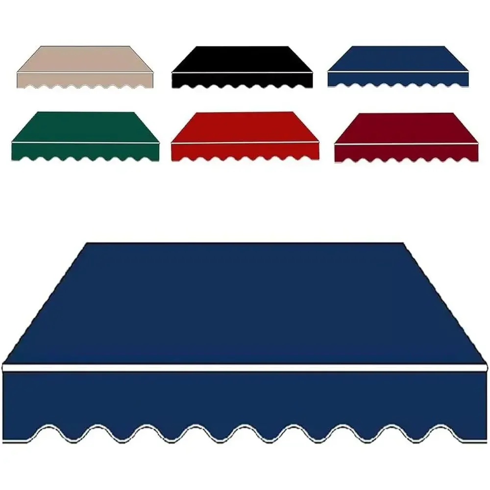 Retractable Patio Awning Fabric, 12x10ft, Navy Blue, Waterproof Sun Shade Cover (Fabric Only)