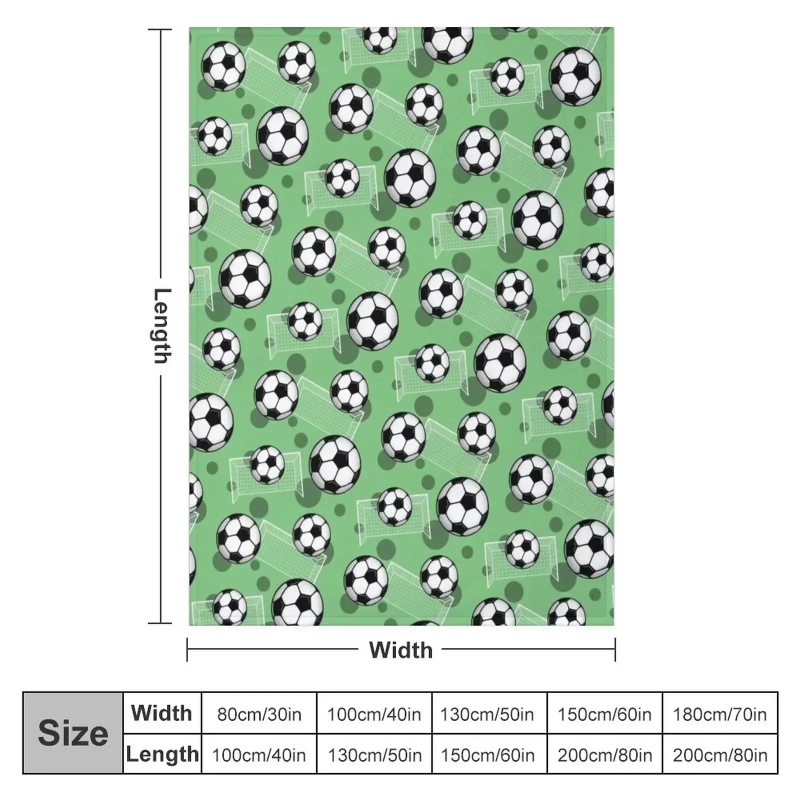 Soccer Ball and Goal Green Pattern - Green Soccer Throw Blanket Bed Fashionable Baby Kid'S Single Blankets